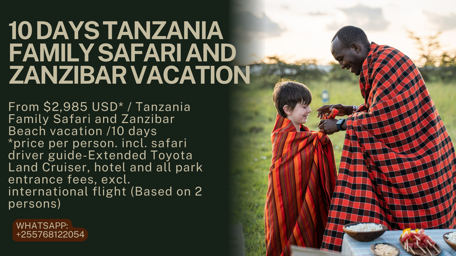 10 Days Tanzania Family Safari and Zanzibar Vacation