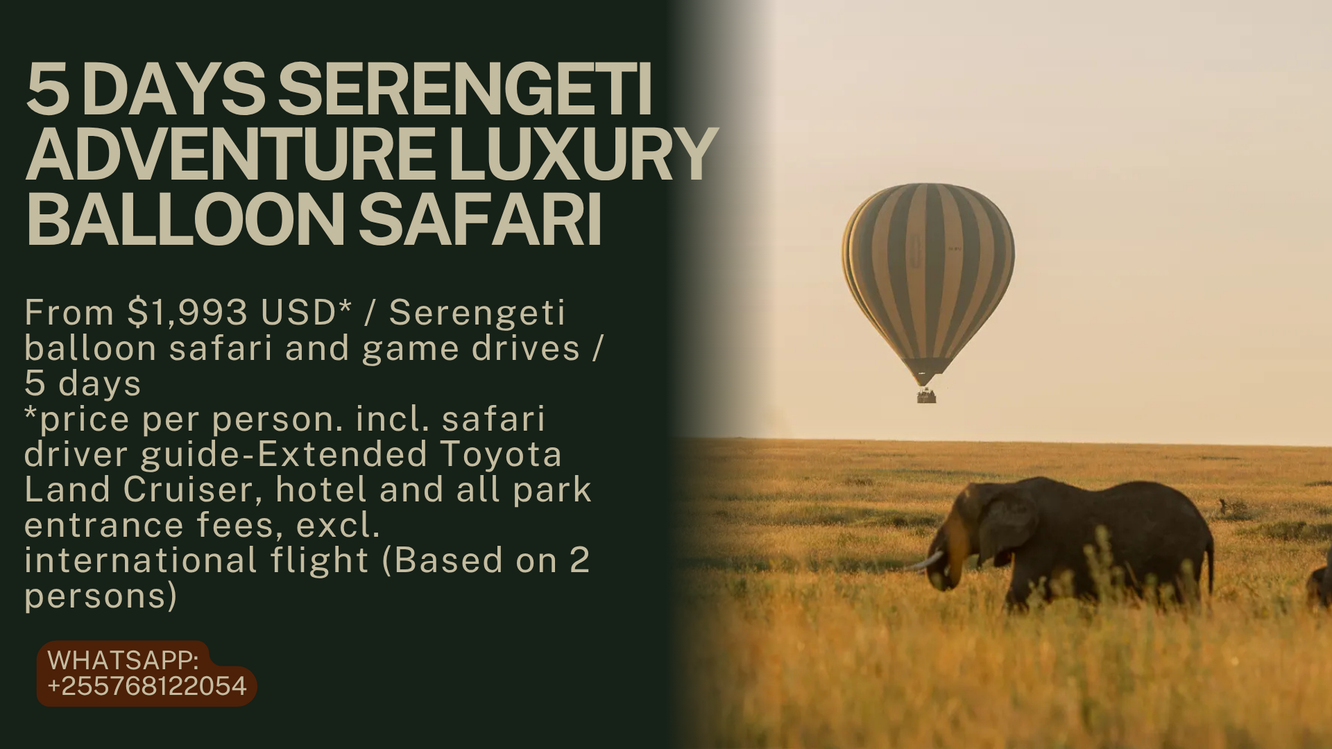 5 Days Serengeti Adventure Luxury Balloon Safari